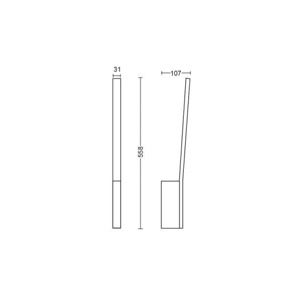 Aplique LED Inteligente negro Liane Hue medidas