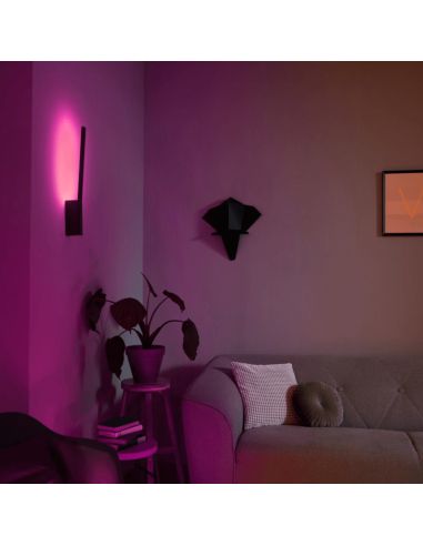 Aplique LED Inteligente negro Liane Hue ambiente