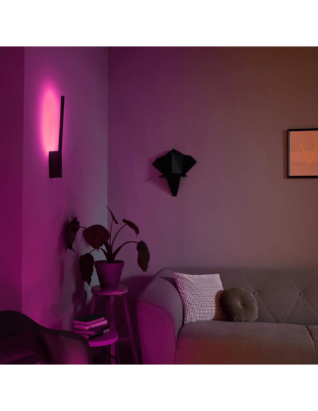 Aplique LED Inteligente negro Liane Hue ambiente