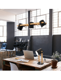 Lámpara colgante LED de techo nórdica Hornwood 3xE27 de Eglo Iluminación | madera industrial ambiente | LeonLeds Iluminación