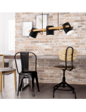 Lámpara colgante LED de techo nórdica Hornwood 3xE27 de Eglo Iluminación | madera industrial ambiente luz| LeonLeds Iluminación