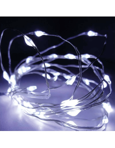 Guirnalda con 40 microLED luz blanca a pilas 200Cm | LeónLeds