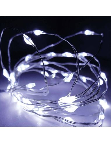 Guirnalda con 40 microLED luz blanca a pilas 200Cm | LeónLeds