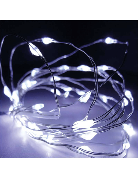 Guirnalda con 40 microLED luz blanca a pilas 200Cm | LeónLeds