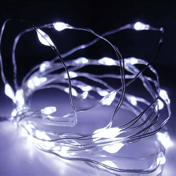 Guirnalda con 40 microLED luz blanca a pilas 200Cm | LeónLeds