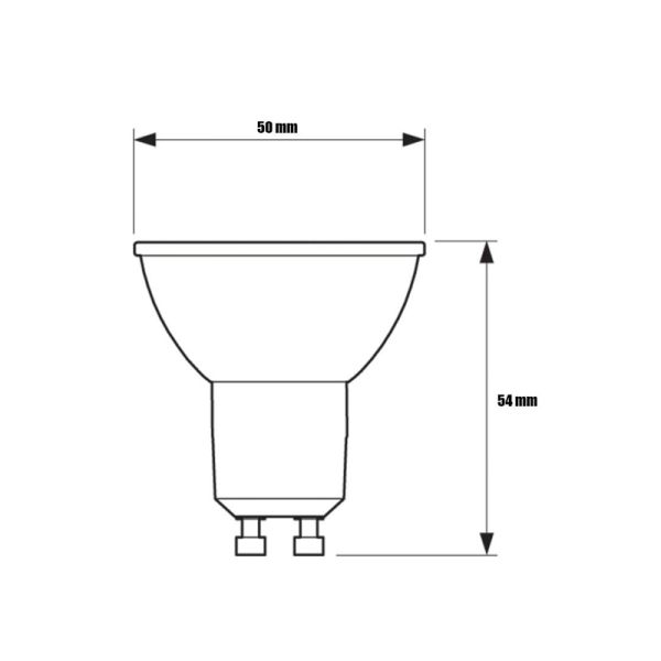 Ampoule LED dichroïque GU10 5.5W Philips Expert Color CRI97 | Mesures d'ampoule LED halogène | Éclairage LeonLeds