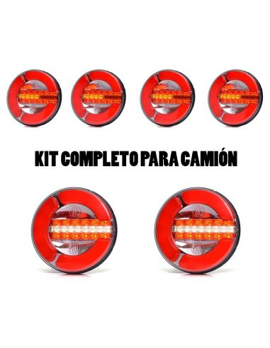 Kit de Pilotos trasero LED redondo para remolque o camión