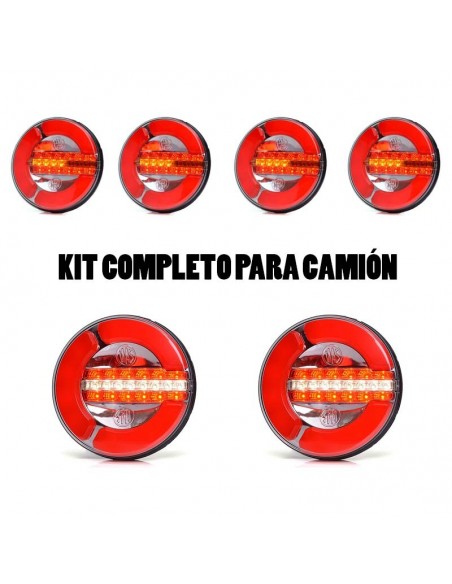 Kit de Pilotos trasero LED redondo para remolque o camión