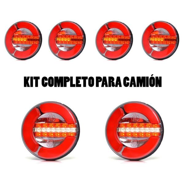 Kit de Pilotos trasero LED redondo para remolque o camión