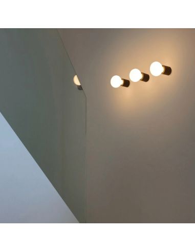 Plafón/aplique de pared de metal Ten negro Faro ambiente