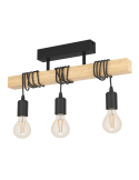 Lámpara colgante de Techo Townshend Vintage 3XE27 | Lámpara vintage de madera de techo de Eglo Lighting | LeonLeds Iluminación
