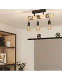 Lámpara de Techo TOWNSHEND Vintage 3XE27 | Lámpara vintage de madera de techo de Eglo Lighting colgante | LeonLeds Iluminación