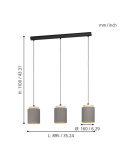Lámpara de techo LED colgante cappuccino Albariza 1XE27 | Lámpara de tela de Eglo Iluminación | LeonLeds Iluminación