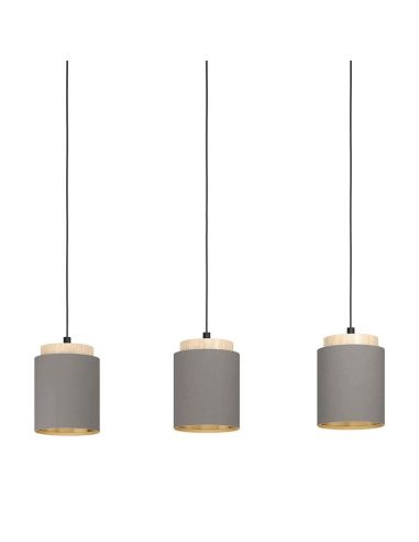 Luminária pendente de teto LED Cappuccino Albariza 3XE27 | Candeeiro dourado da Eglo Iluminación | Leon Iluminação LED