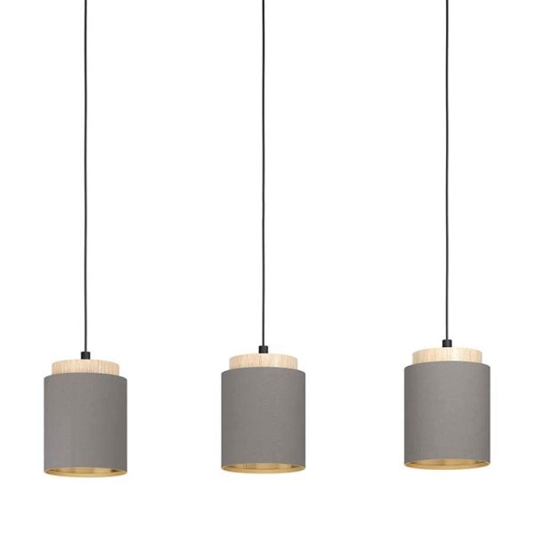 Luminária pendente de teto LED Cappuccino Albariza 3XE27 | Candeeiro dourado da Eglo Iluminación | Leon Iluminação LED