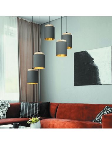 Suspension LED cappuccino Albariza 1XE27 | Lampe grise de Eglo Iluminación | Éclairage LeonLeds