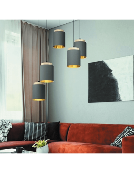 Lámpara de techo LED colgante cappuccino Albariza 1XE27 | Lámpara color gris de Eglo Iluminación | LeonLeds Iluminación