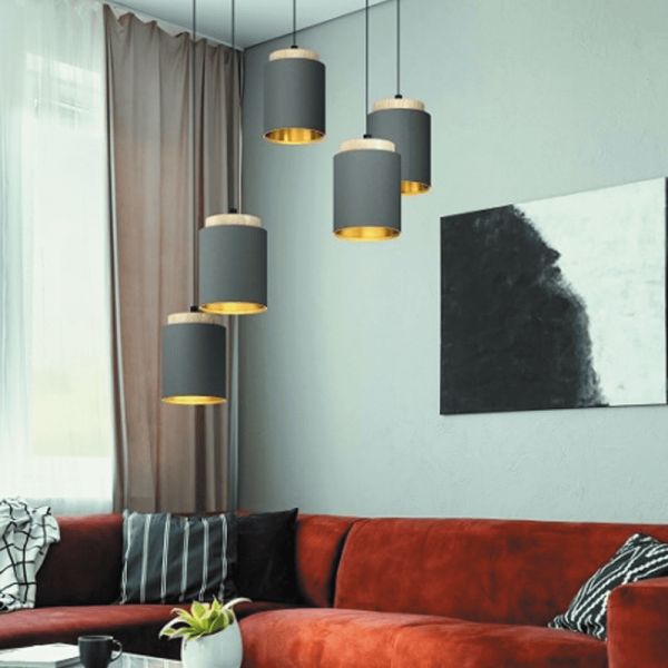 Lámpara de techo LED colgante cappuccino Albariza 1XE27 | Lámpara color gris de Eglo Iluminación | LeonLeds Iluminación