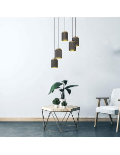 Luminária pendente de teto LED Cappuccino Albariza 3XE27 | Luminária de teto vintage da Eglo Iluminación | Leon Iluminação LED 2