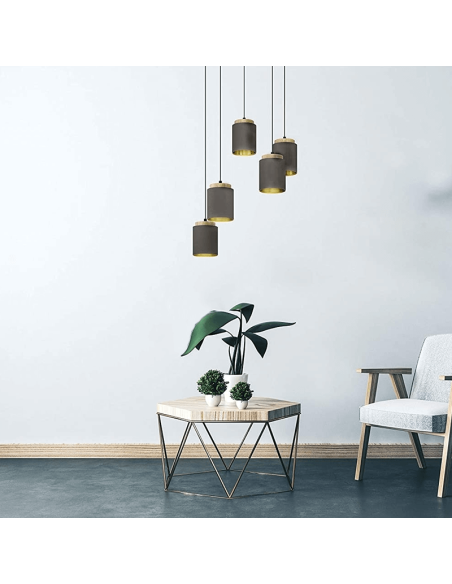 Lámpara de techo LED colgante cappuccino Albariza 1XE27 | Lámpara color café de Eglo Iluminación | LeonLeds Iluminación