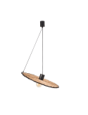 Suspension forme soucoupe Costas noire et rotin ø600 Phare orientable