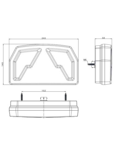 LED-Heckleuchte mit Dreieck 12V 3/4...