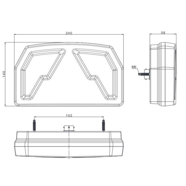 LED-Heckleuchte mit Dreieck 12V 3/4...