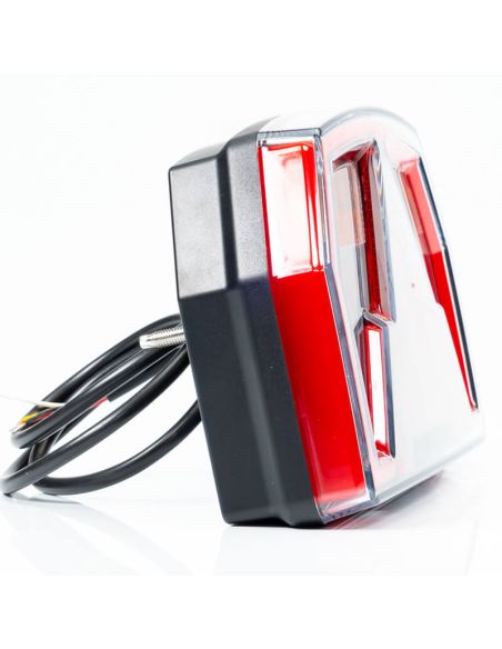 Lanterna traseira de LED com triângulo 12V 3/4 Funções e Posição Efeito Neon 2A R1 S1 Com Cabo FT-371 Fristom | leonleds