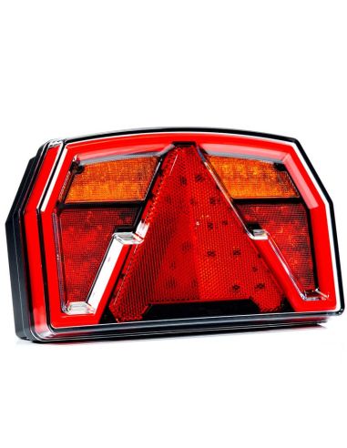 Lanterna traseira de LED com triângulo 12V 3/4 Funções e Posição Efeito Neon 2A R1 S1 Com Cabo FT-371 Fristom | leonleds