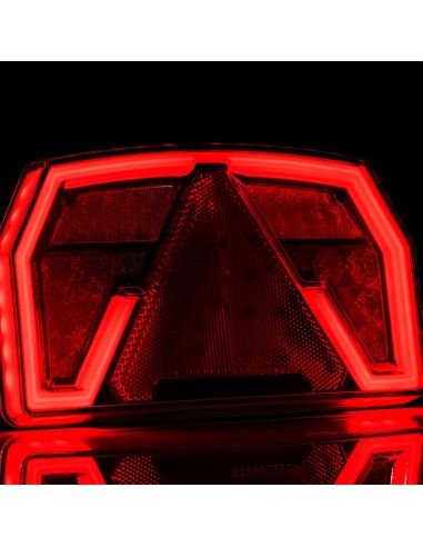 Piloto trasero LED con triangulo 12V 3/4 Funciones y Posición Efecto Neon 2A R1 S1 Con Cable FT-371 Fristom | LeonLeds