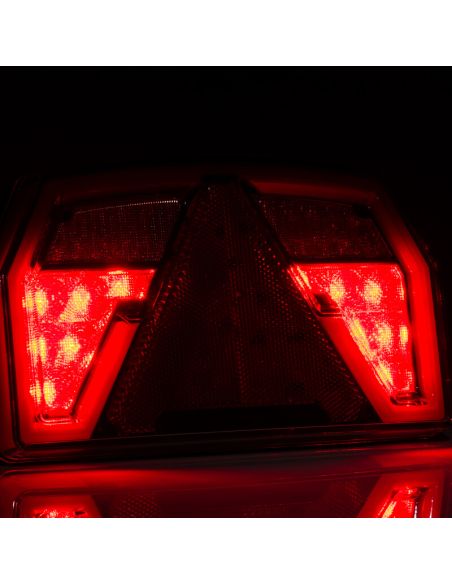 Piloto trasero LED con triangulo 12V 3/4 Funciones y Posición Efecto Neon 2A R1 S1 Con Cable FT-371 Fristom | LeonLeds
