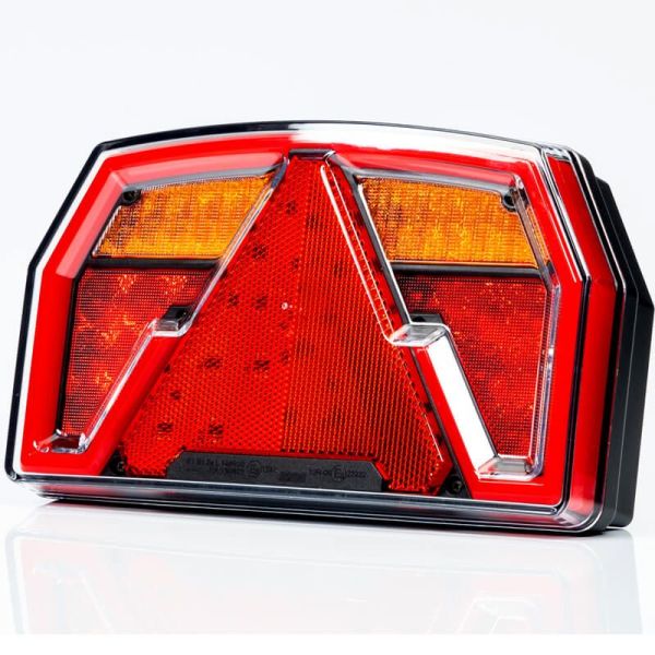 Piloto trasero LED con triangulo 12V 3/4 Funciones y Posición Efecto Neon 2A R1 S1 Con Cable FT-371 Fristom | LeonLeds