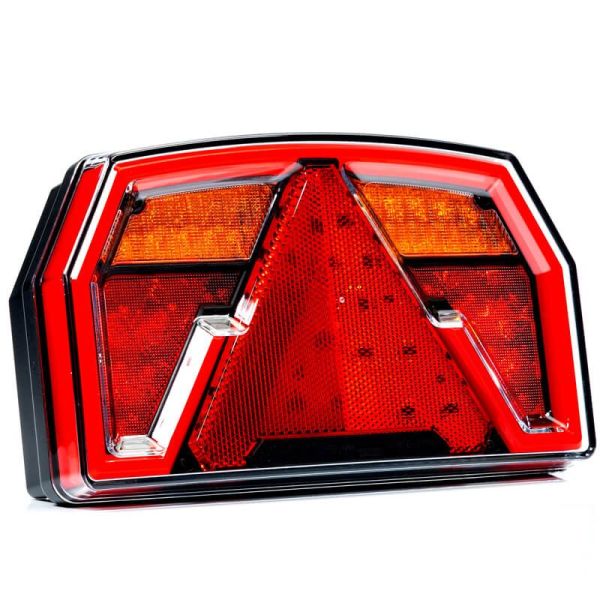 Piloto trasero LED con triangulo 12V 3/4 Funciones y Posición Efecto Neon 2A R1 S1 Con Cable FT-371 Fristom Bajonet | LeonLeds