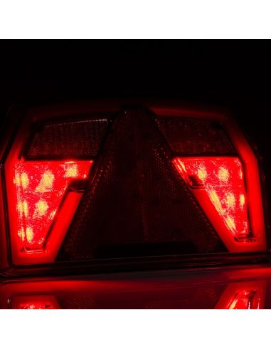 Feu arrière LED avec triangle 12V 3/4 Fonctions et Position Effet Néon 2A R1 S1 Avec Câble FT-371 Fristom Bajonet | leonleds