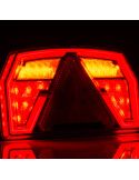 Lanterna traseira de LED com triângulo 12V 3/4 Funções e Posição Efeito Neon 2A R1 S1 Com Cabo FT-371 Fristom Bajonet | leonleds