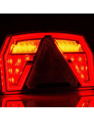 Lanterna traseira de LED com triângulo 12V 3/4 Funções e Posição Efeito Neon 2A R1 S1 Com Cabo FT-371 Fristom Bajonet | leonleds
