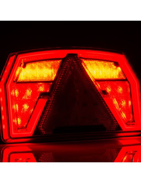 Lanterna traseira de LED com triângulo 12V 3/4 Funções e Posição Efeito Neon 2A R1 S1 Com Cabo FT-371 Fristom Bajonet | leonleds