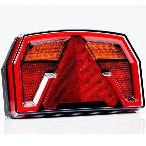 Lanterna traseira de LED com triângulo 12V 3/4 Funções e Posição Efeito Neon 2A R1 S1 Com Cabo FT-371 Fristom Bajonet | leonleds