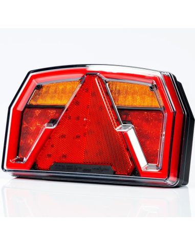 Lanterna traseira de LED com triângulo 12V 3/4 Funções e Posição Efeito Neon 2A R1 S1 Com Cabo FT-371 Fristom Bajonet | leonleds