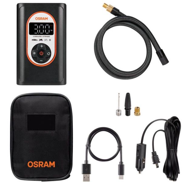 Poderoso LCD Acessórios para Compressor de Pneus com Bateria Recarregável Tyreinflate 4000 OTIR4000 Portátil Osram | leonleds