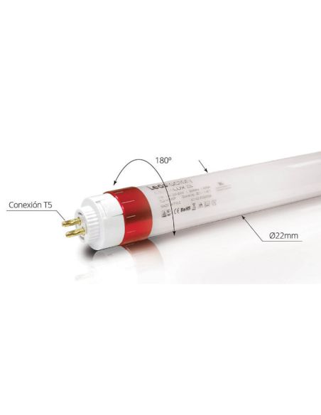 Tubo LED T5 especial Carnes Rojas Megalux Meat Cuerpo Giratorio LedsFactory | LeonLeds