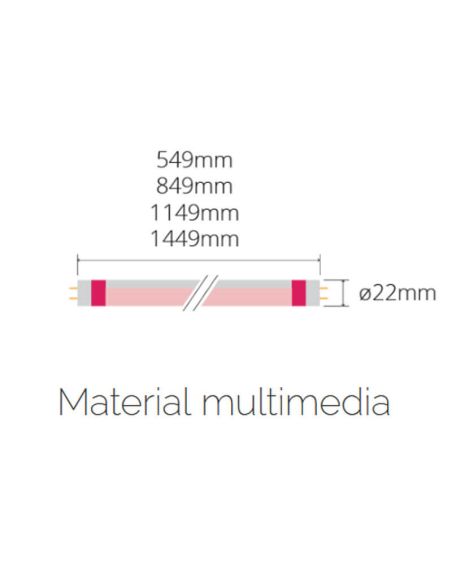 Tubo LED T5 especial Carnes Rojas Megalux Meat Cuerpo Giratorio TL21410MTP LedsFactory | LeonLeds