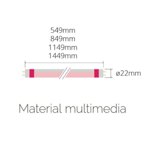 Tubo LED T5 especial Carnes Rojas Megalux Meat Cuerpo Giratorio TL21410MTP LedsFactory | LeonLeds