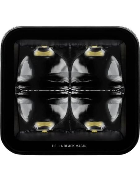 Faro LED cuadrado largo alcance Black Magic Cube 3,2" 12V/24V 3000Lm 1 Unds. Deutsch Hella 1FA 358 176-861 Hella | LeonLeds