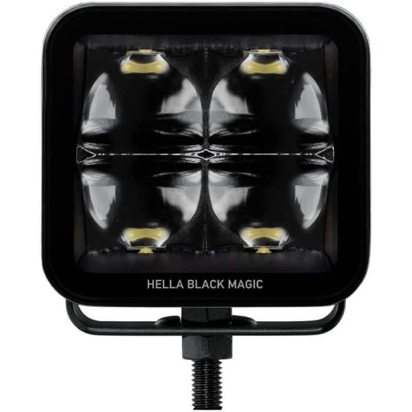 Faro LED cuadrado largo alcance Black Magic Cube 3,2" 12V/24V 3000Lm 1 Unds. Deutsch Hella 1FA 358 176-861 Hella | LeonLeds