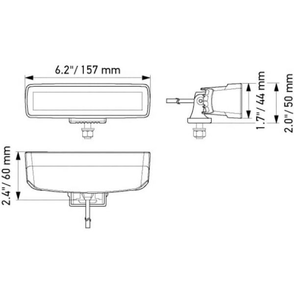 Rechteckige LED-Leuchte lange...