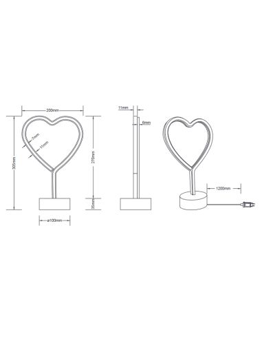 Lampe de table Heart-heart par Trio Lighting | LeonLeds.com