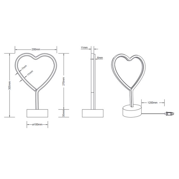 Lampe de table Heart-heart par Trio Lighting | LeonLeds.com
