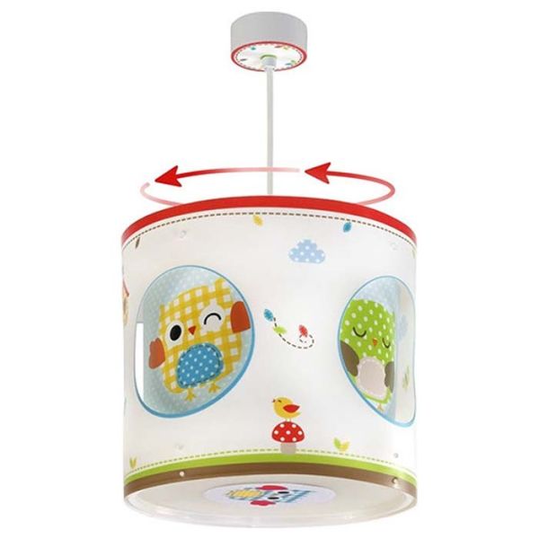 Lámpara de Techo Colgante Giratoria serie Búhos Redonda Dalber 60394 | LeonLeds