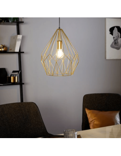 Lámpara de Techo vintage Carlton dorada 1XE27 2